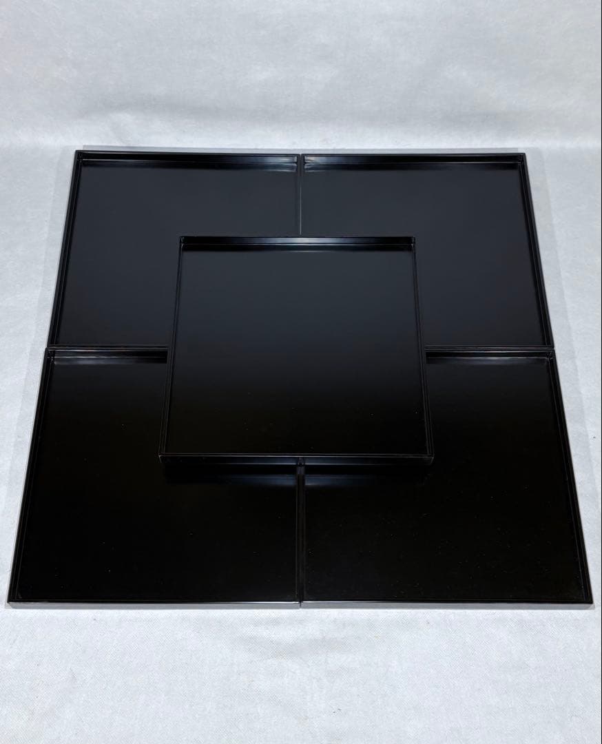 輪島塗　天然木　石昌斎作　折敷五客　美品　共箱　茶道具　懐石道具　送料込