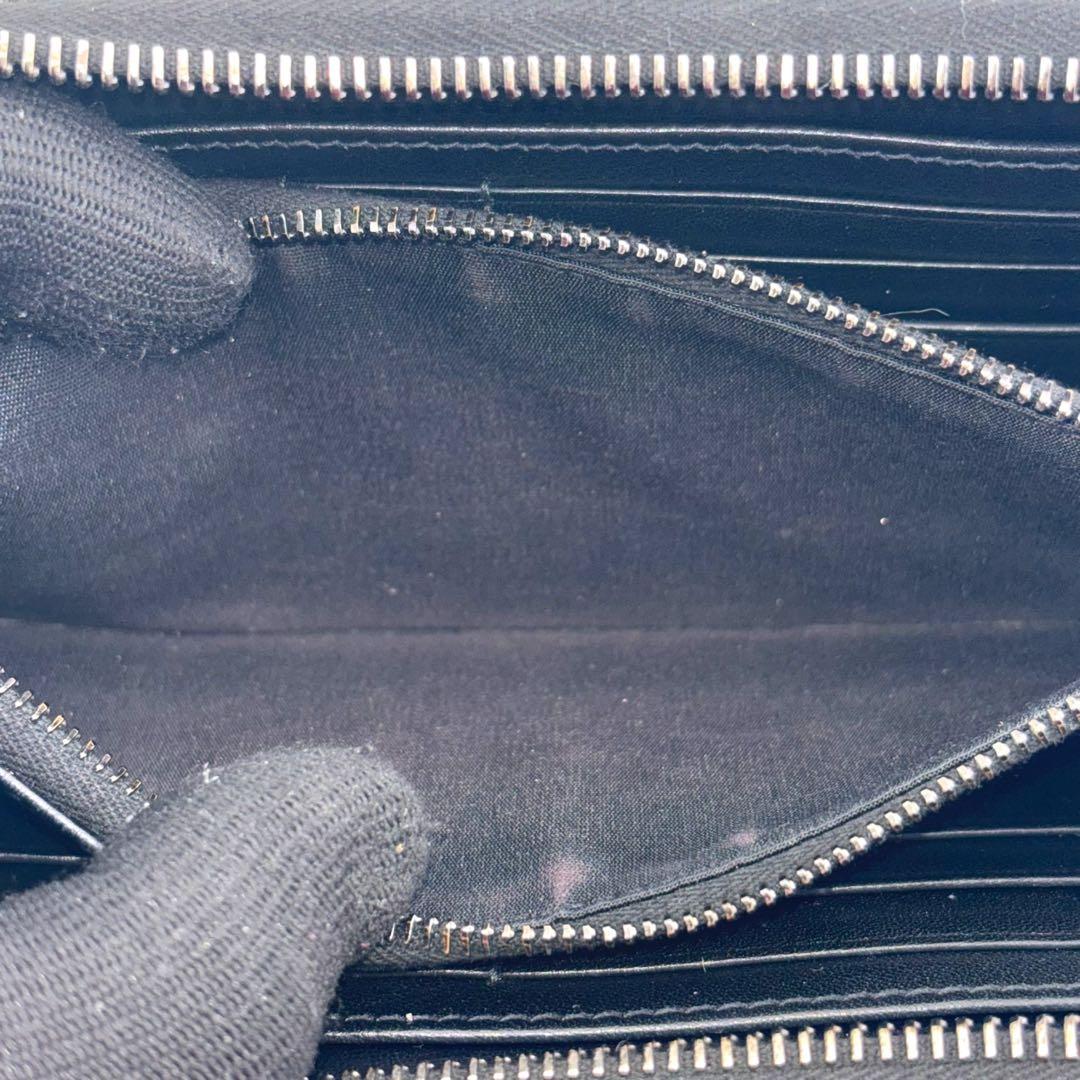 美品 ディオール ラウンドファスナー 長財布 オブリーク ジャガード ブラック