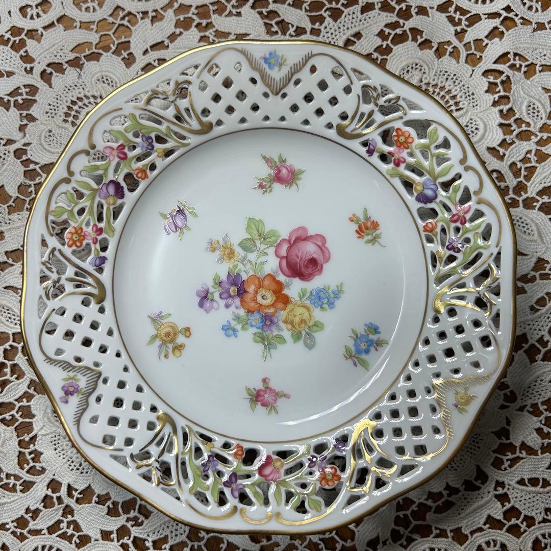 ②ドレスデンフラワー シューマンババリア プレート　3枚セット