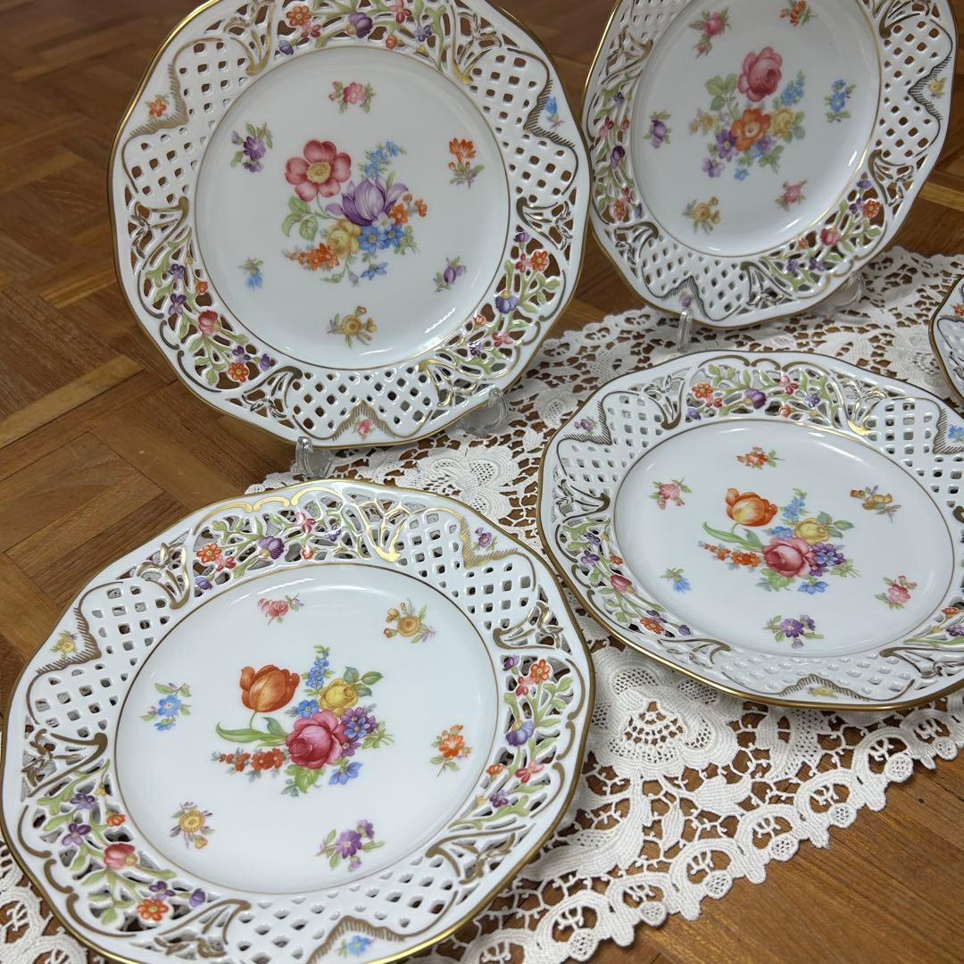 ②ドレスデンフラワー シューマンババリア プレート　3枚セット