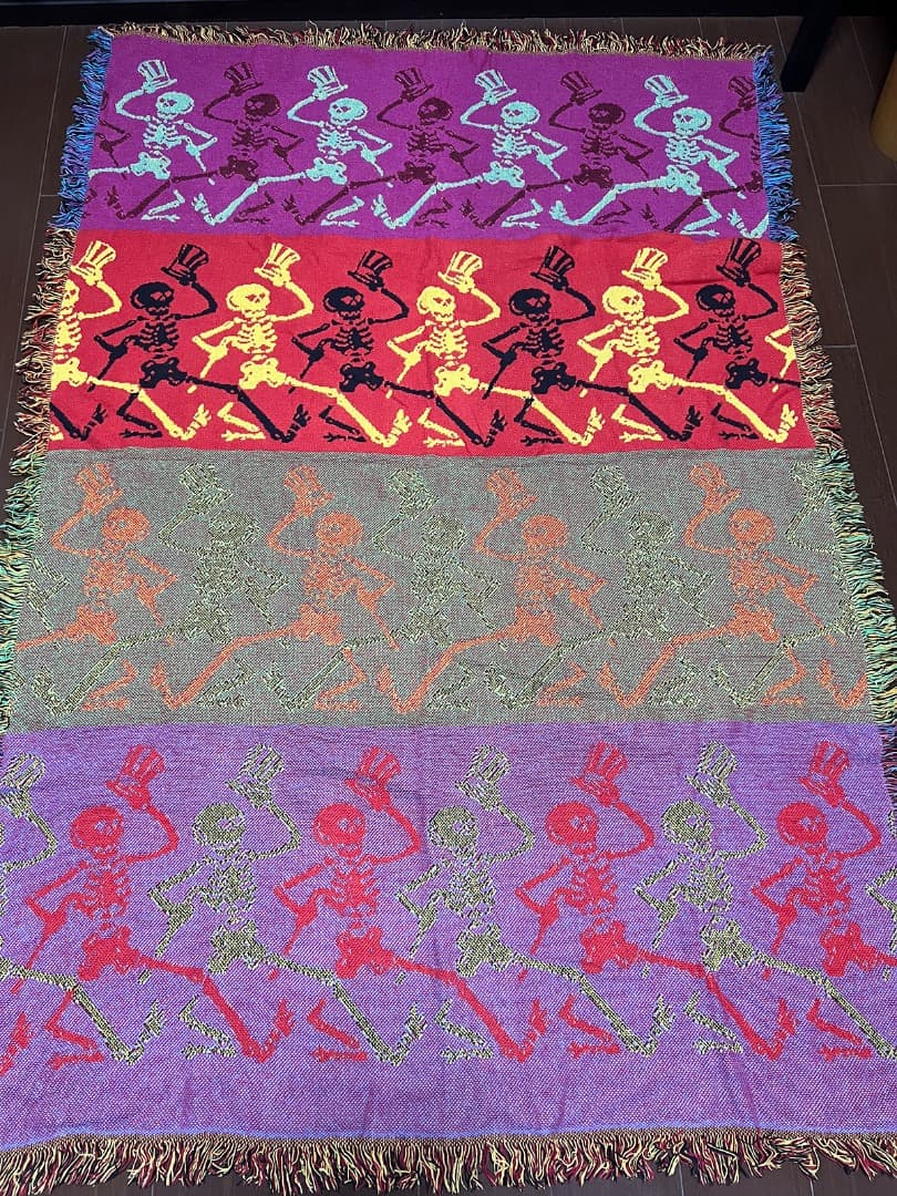 グレイトフル・デッド　ラグ　ブランケット　ヴィンテージ　ダンススケルトン
