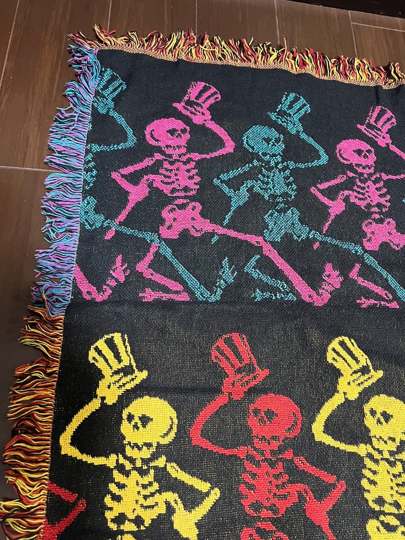 グレイトフル・デッド　ラグ　ブランケット　ヴィンテージ　ダンススケルトン