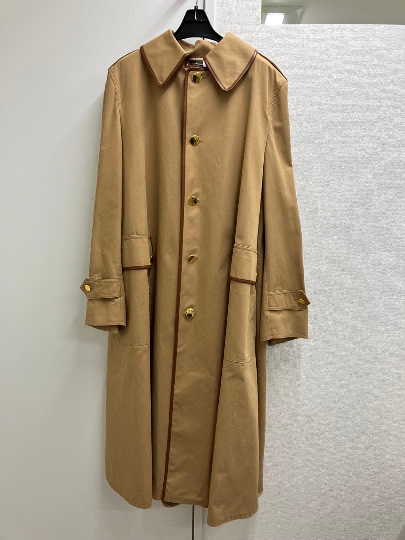 ほ*ほ様 GUCCI トレンチコート ベージュ レザー メンズ 48サイズ【No