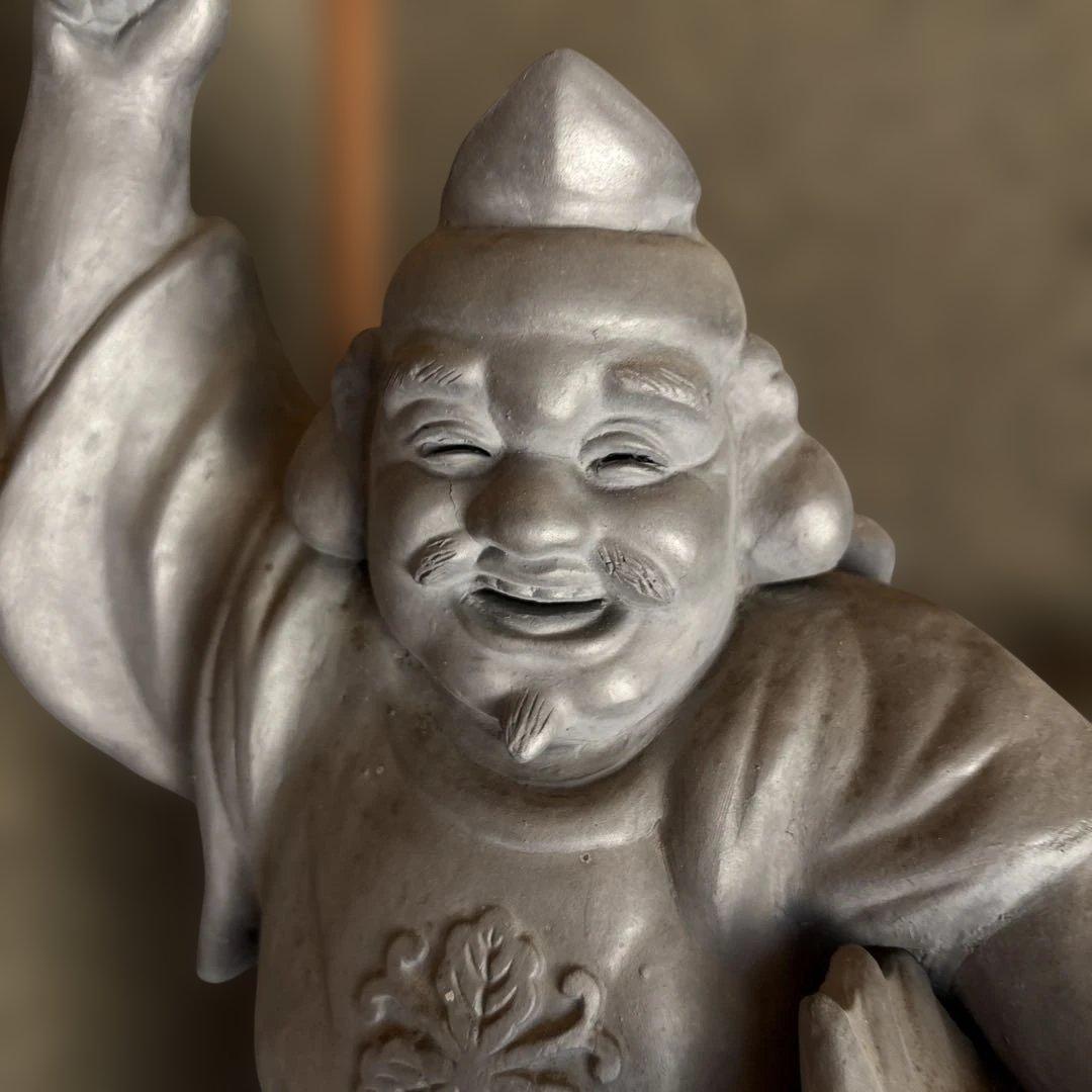 恵比寿像　陶器　置物　七福神
