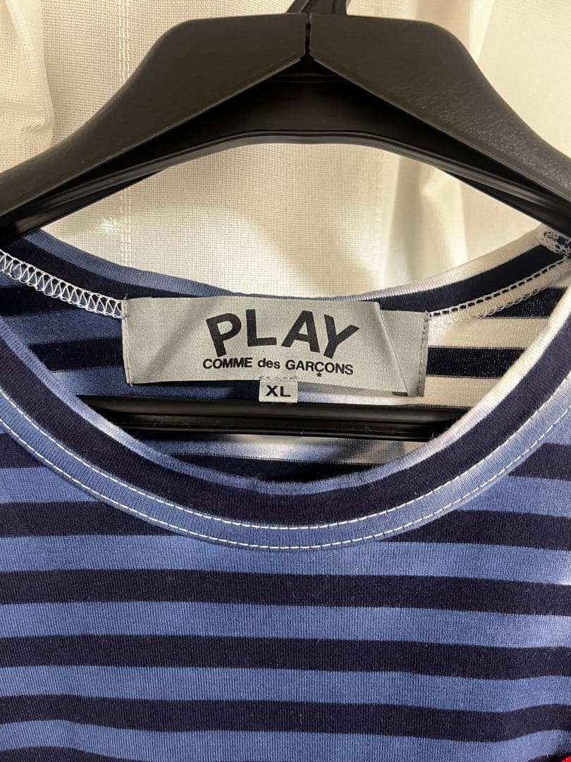 PLAY ストライプ 長袖カットソー XL