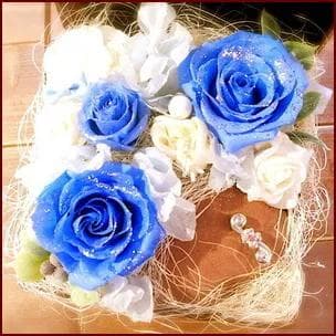 プリザーブドフラワー オルゴール ブルーローズ 嵐 サクラ咲ケ