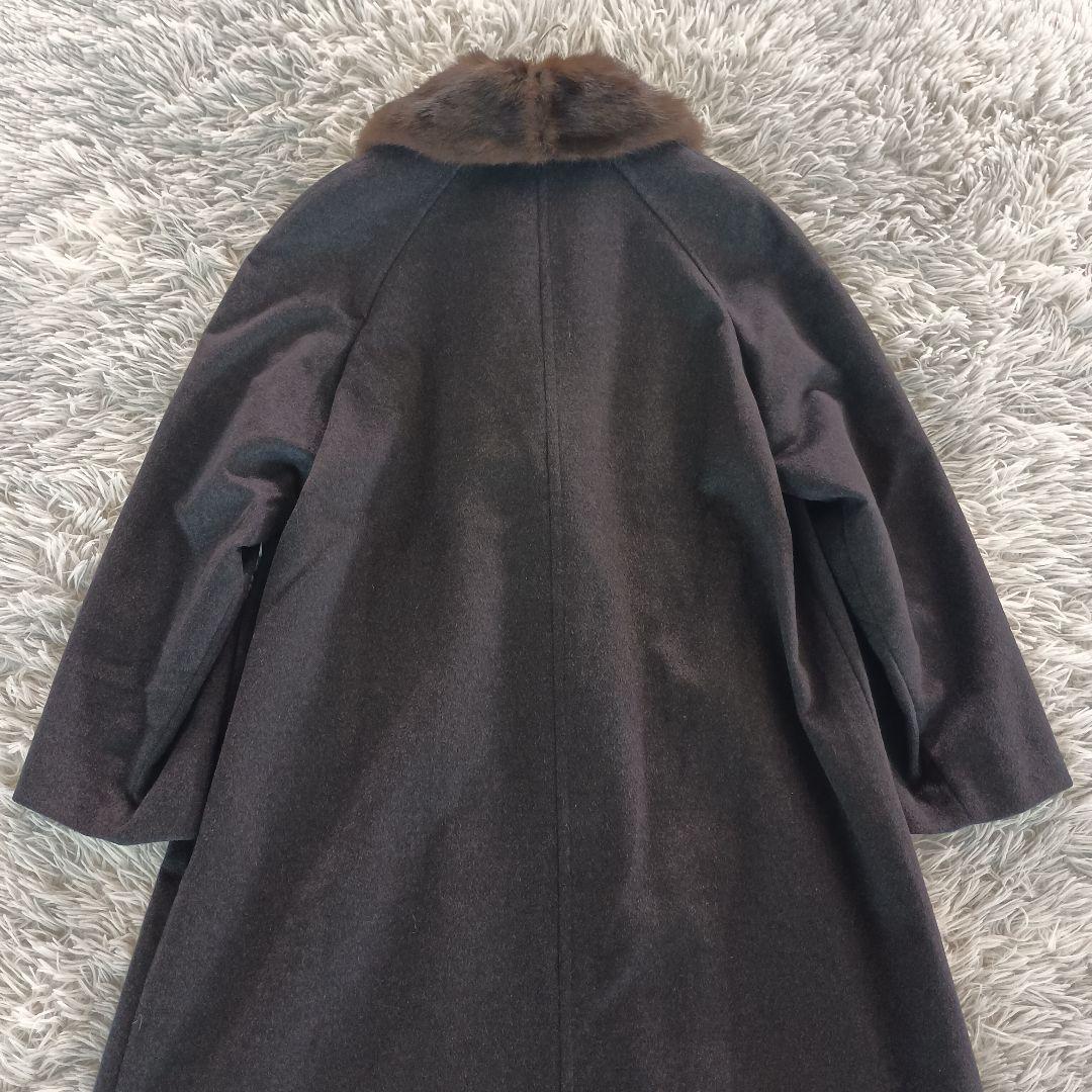 極美品✨【EMBA】カシミヤ100% ロングコート コロンボ 黒 ミンクファー