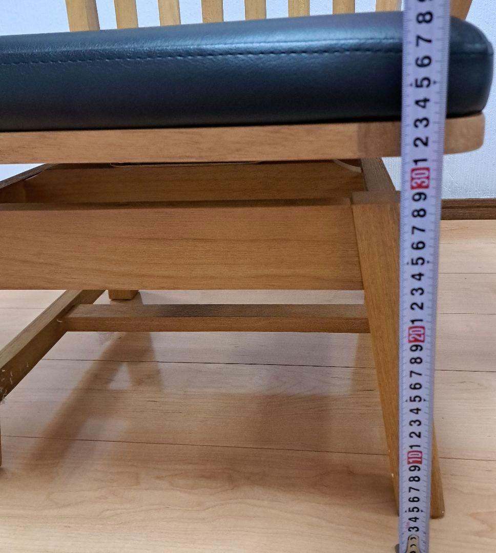 【直接受け渡し】 回転式チェア　ダイニングチェア　木製　肘つき　2脚セット