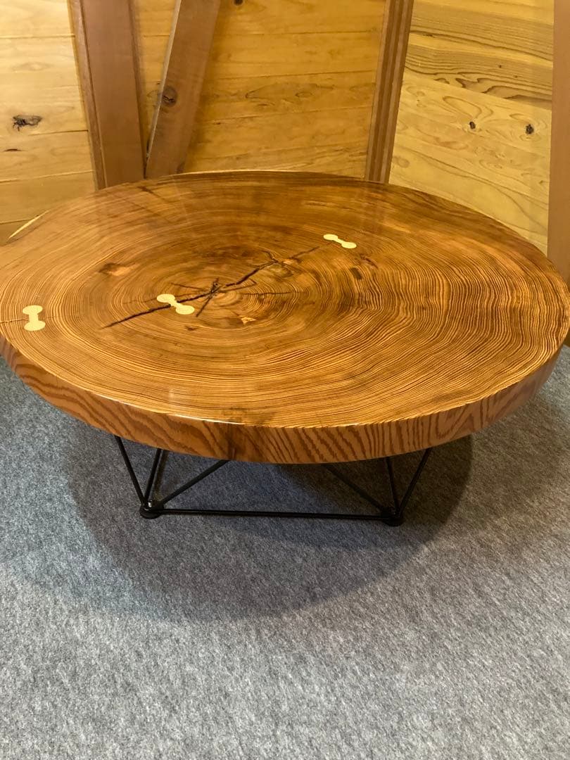 センターテーブル　座卓　年輪　丸太　輪切り