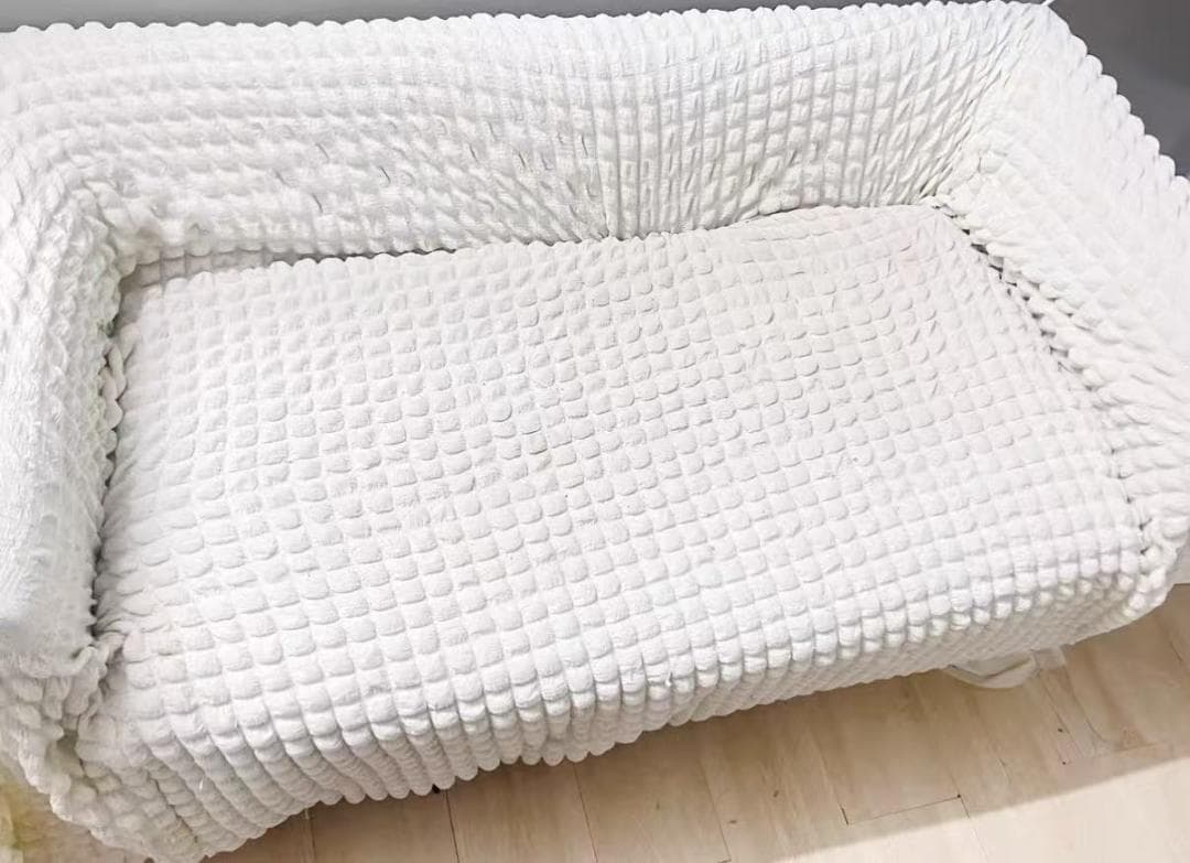 ホワイト フリース ソファカバー