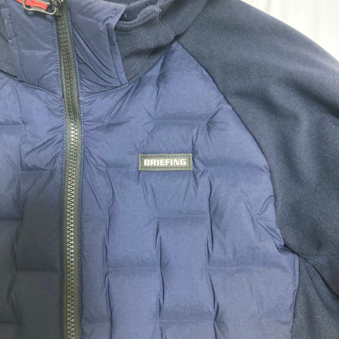 BRIEFING ネイビー フード付きダウンジャケット
