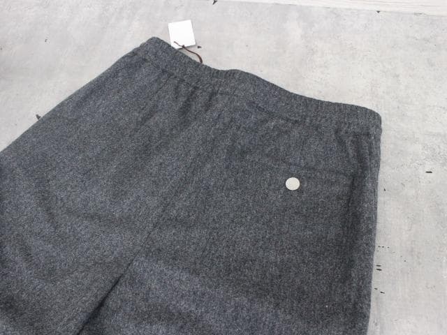 ◇未使用保管品 HERMES ウールパンツ 裾リブ グレー