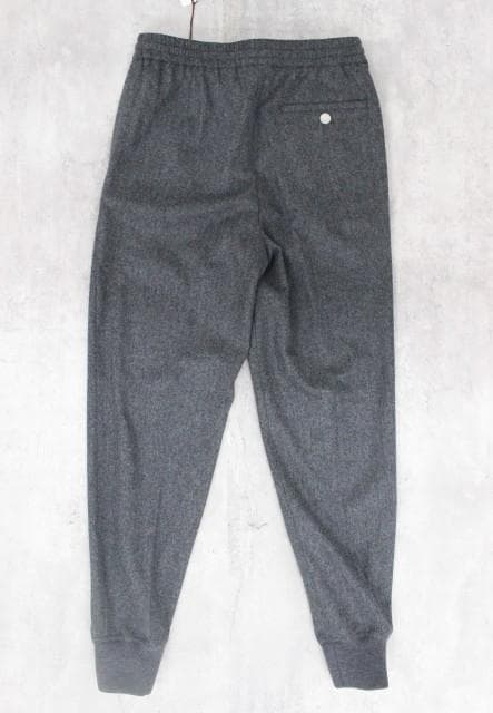 ◇未使用保管品 HERMES ウールパンツ 裾リブ グレー