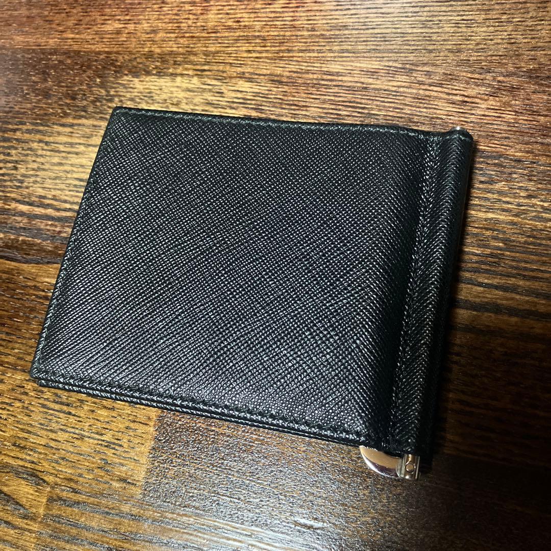 PRADA　マネークリップ付サフィアーノトライアングル 財布