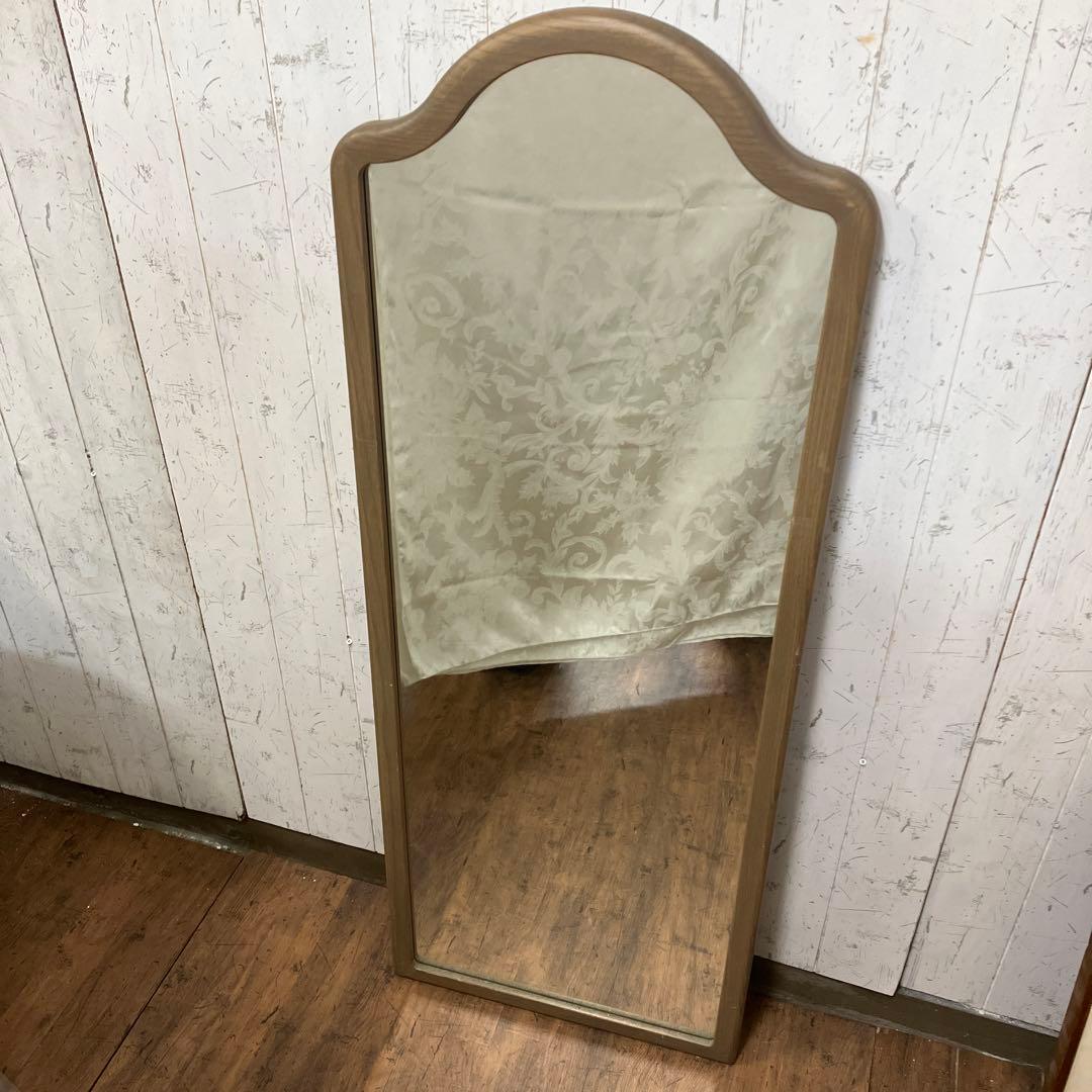 B-2 スタンドミラー 鏡 全身鏡 アーチ型 ウッドスタンドミラー インテリア