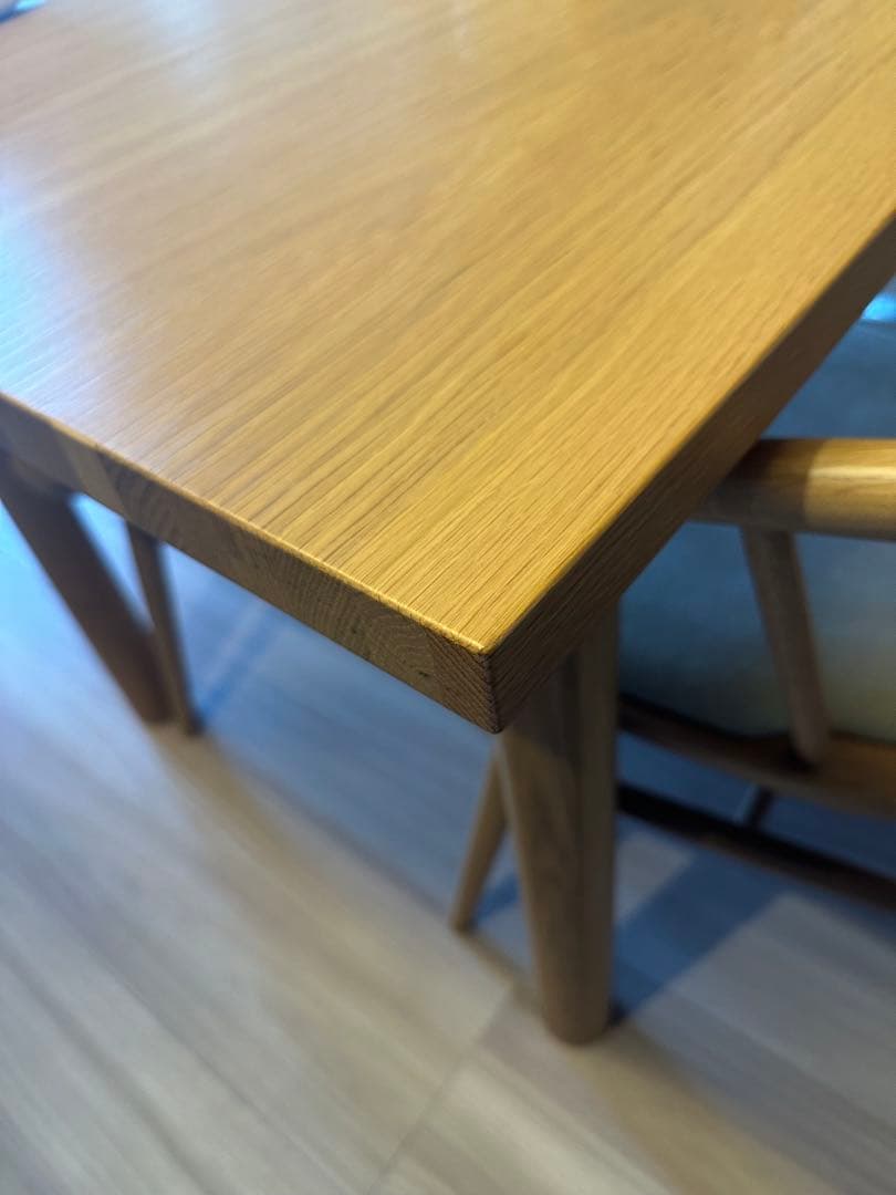 無印良品 ダイニングテーブル オーク材 木製テーブル　丸脚　テーブルのみ単品