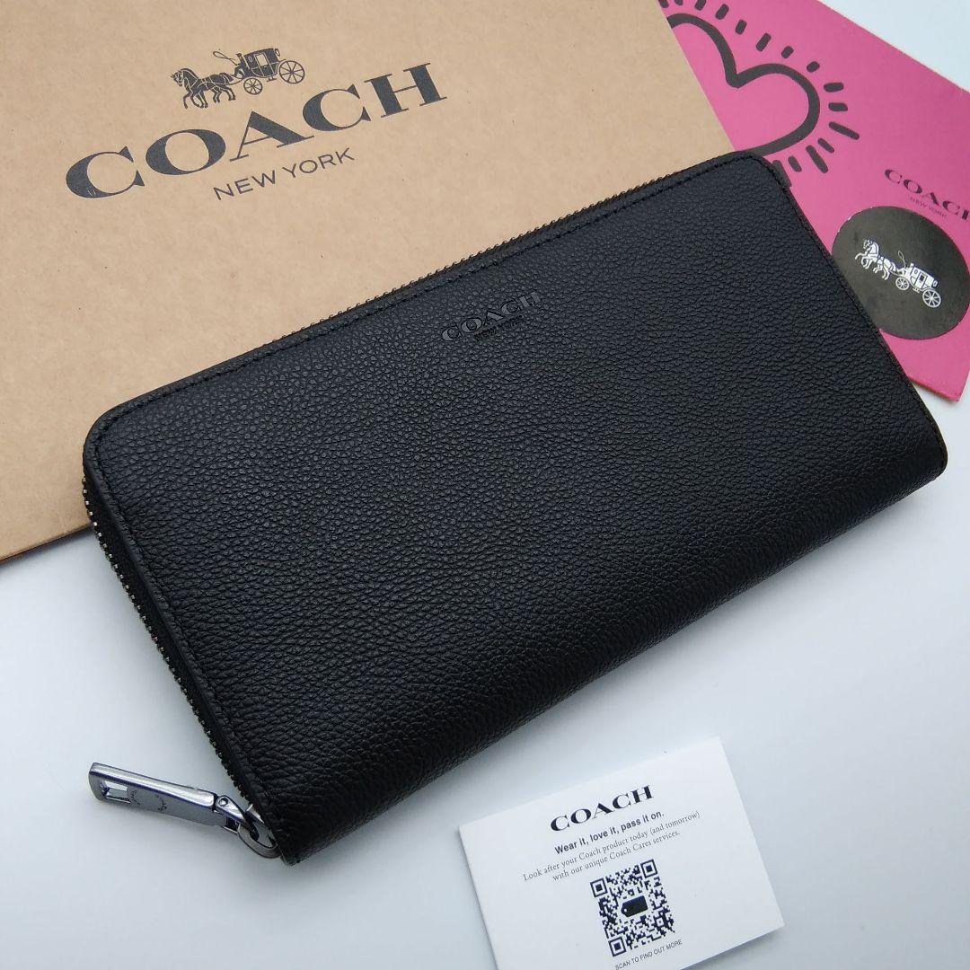新品　COACH　長財布　メンズ　ブラック