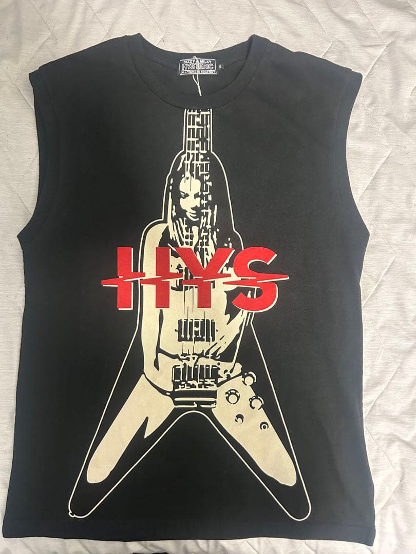 新品　ヒステリックグラマー　FLYING V ノースリーブTシャツ　黒Sサイズ