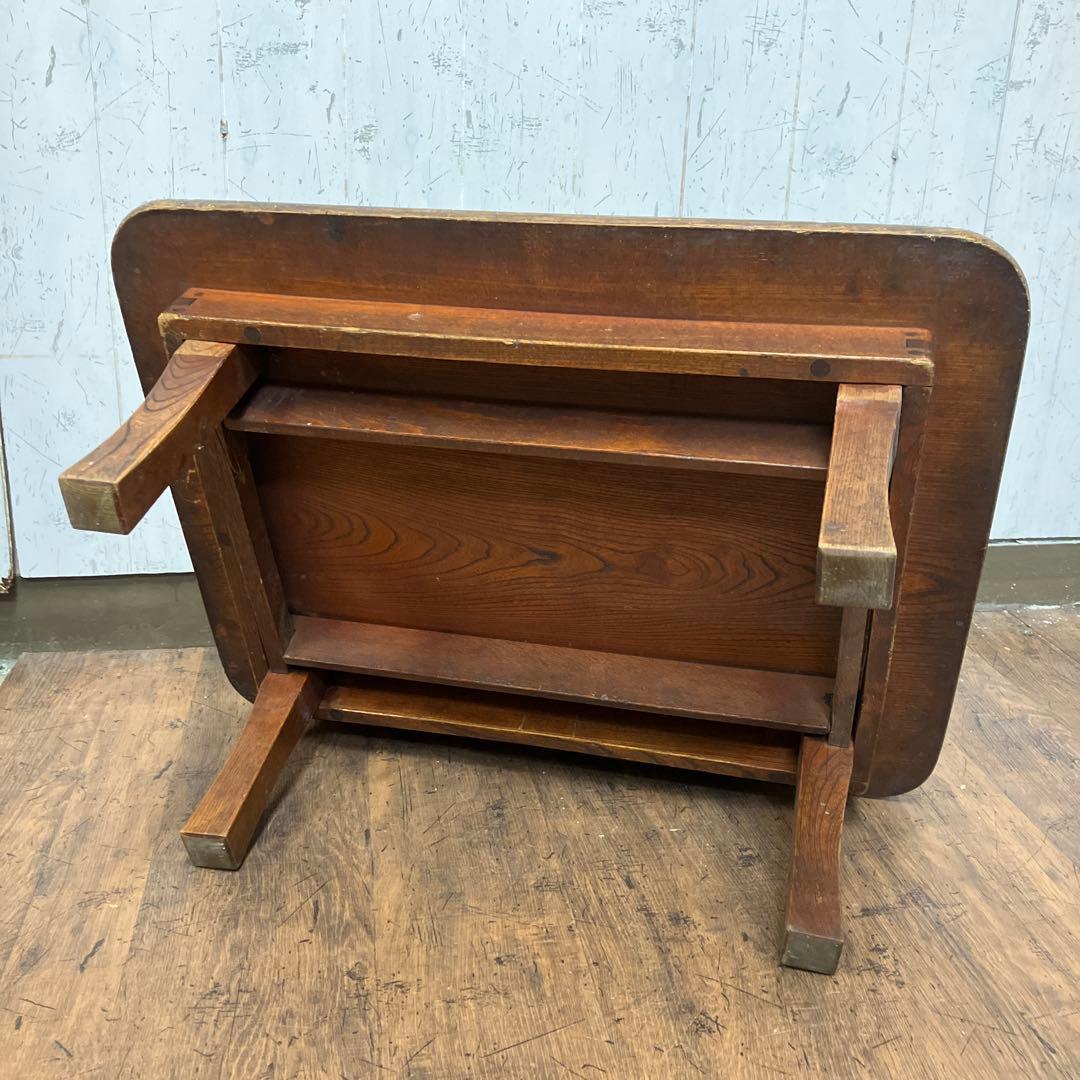 B-2 昭和レトロ 木製 折りたたみ式 座卓 ちゃぶ台 古材 古道具 文机