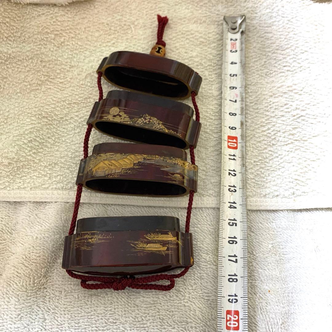 A-1 印籠　金蒔絵　木箱付き　アンティーク　装飾品　美術品　工芸品　漆芸　漆器