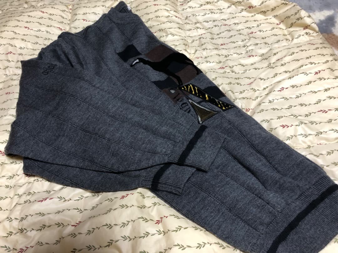 ゴルフにも アダバットセーター IV ダークグレー ベロア刺繍 Lサイズ未使用