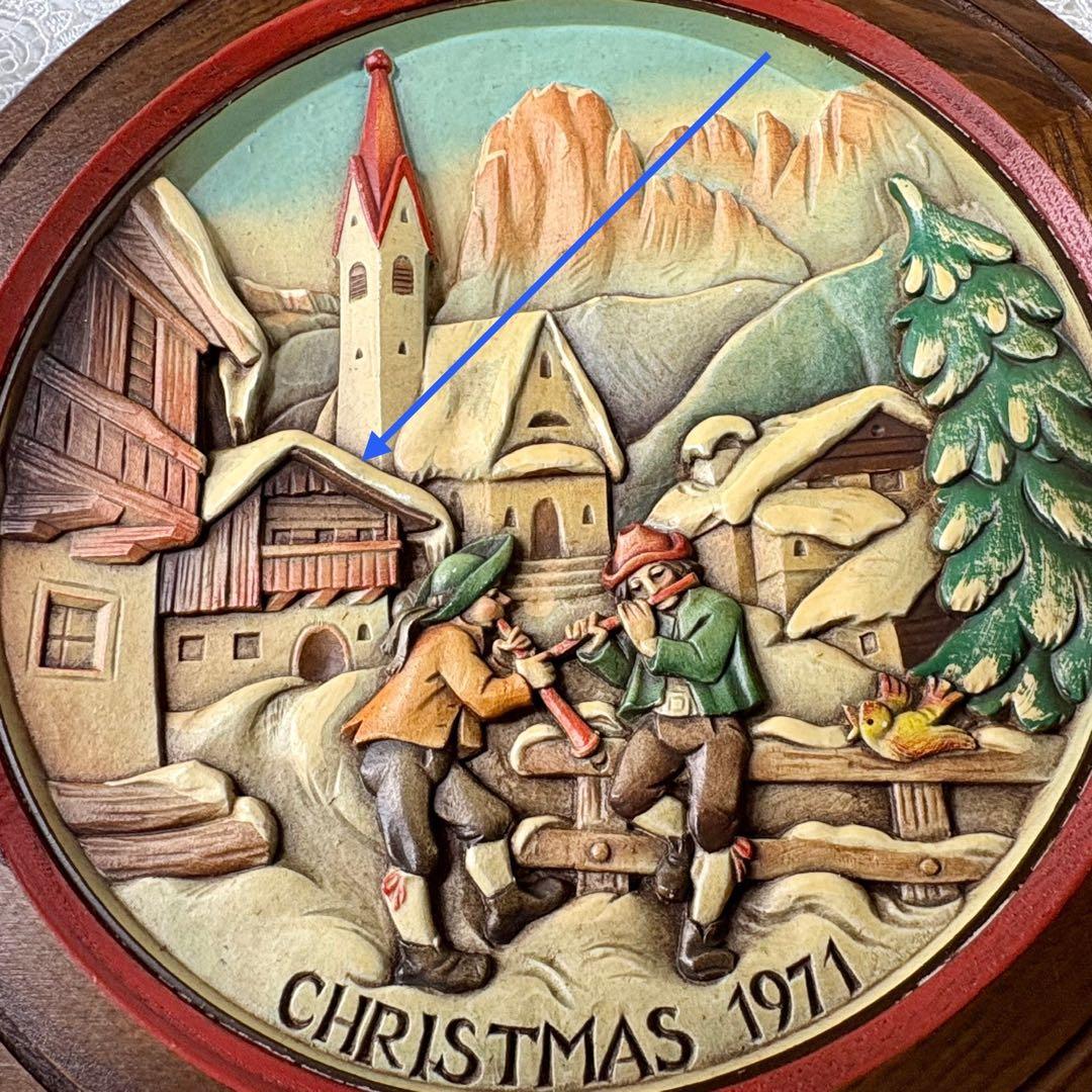 アンリ人形 ANRI 壁掛け　1971年　大判【クリスマスプレート】