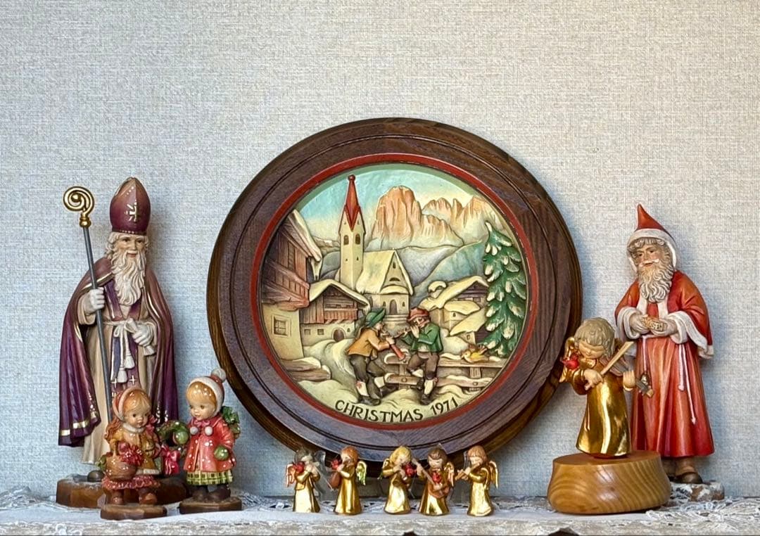 アンリ人形 ANRI 壁掛け　1971年　大判【クリスマスプレート】