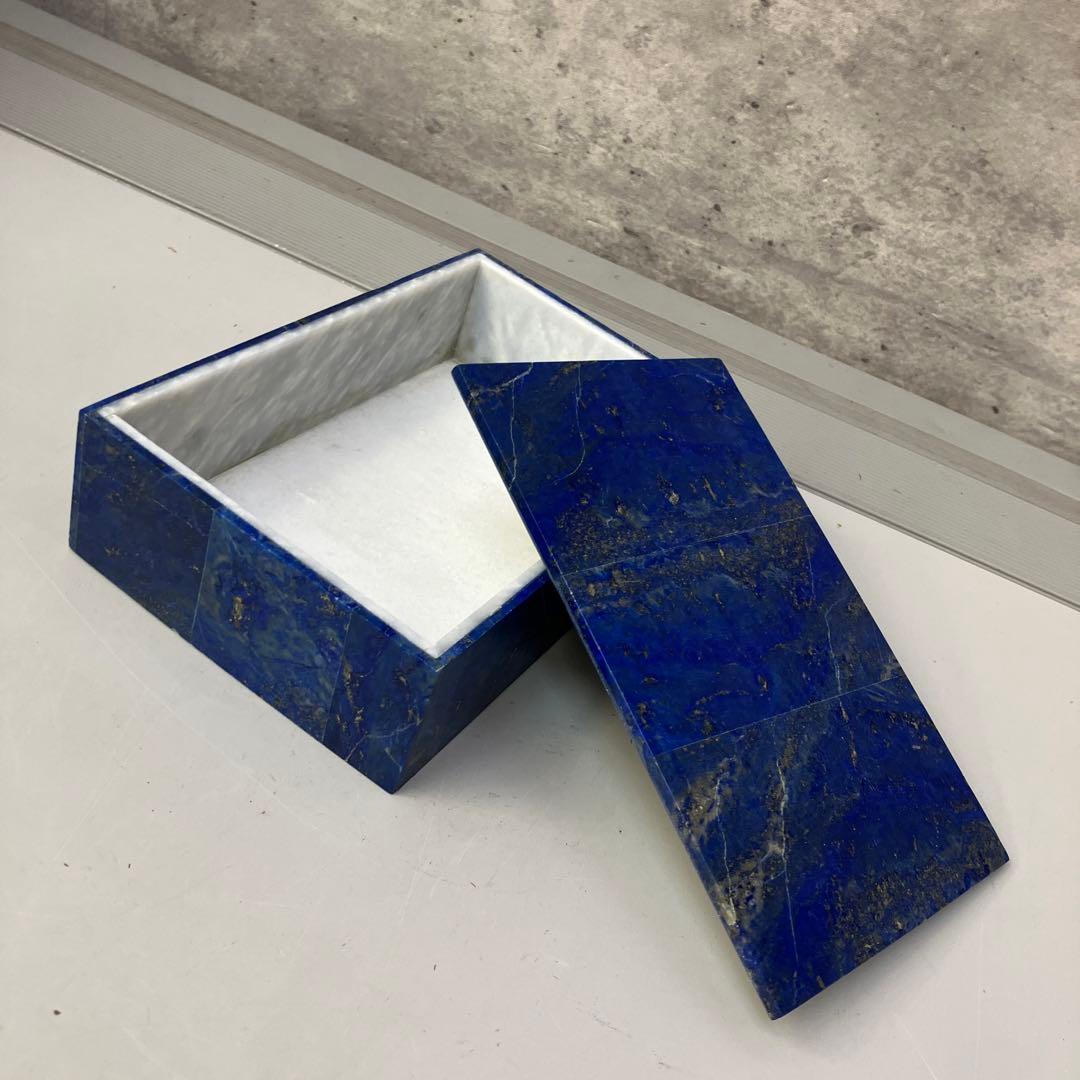 アンティーク 青金石 ラピスラズリ 大理石 天然石 宝石箱 ジュエリーボックス