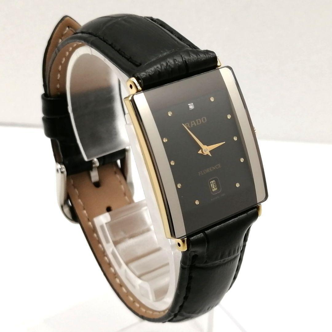 稼働✨ラド―　フローレンス　腕時計　ユニセックス　1P ダイヤ　デイト　新品電池
