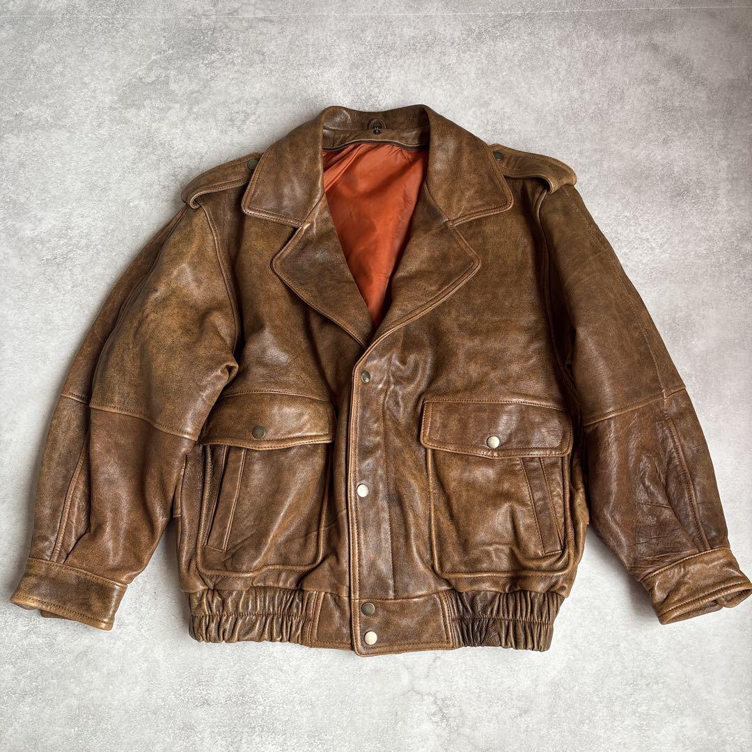 G-1シープスキンレザージャケットフライトジャケットジップアップブルゾン4way