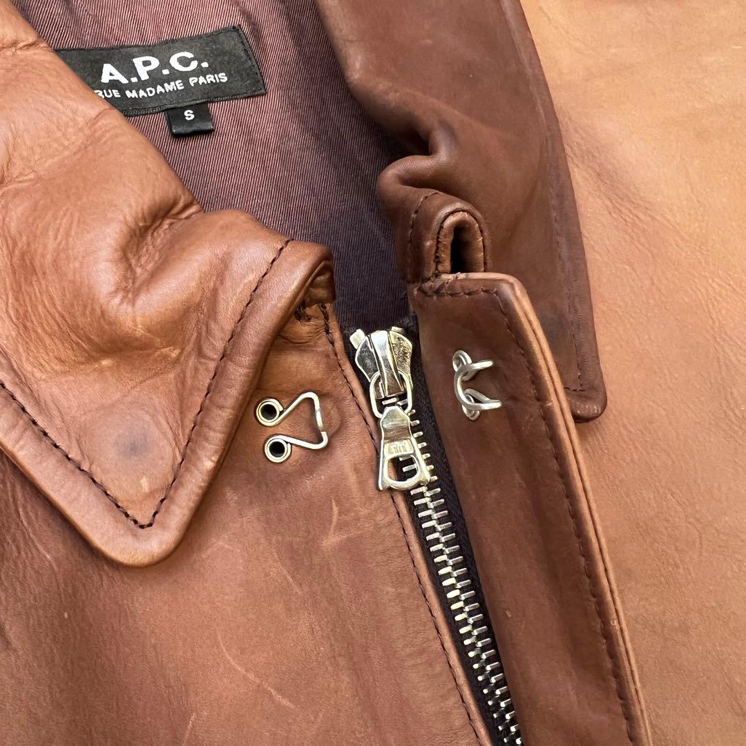 A.P.C. レザージャケット a-2 ブラウン 牛革 archive