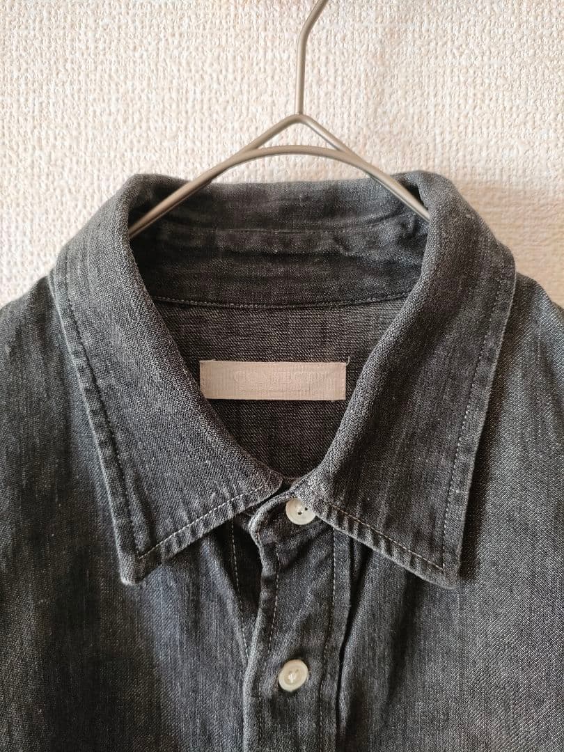02201-0007 10ozリネンデニムレギュラーカラーシャツ