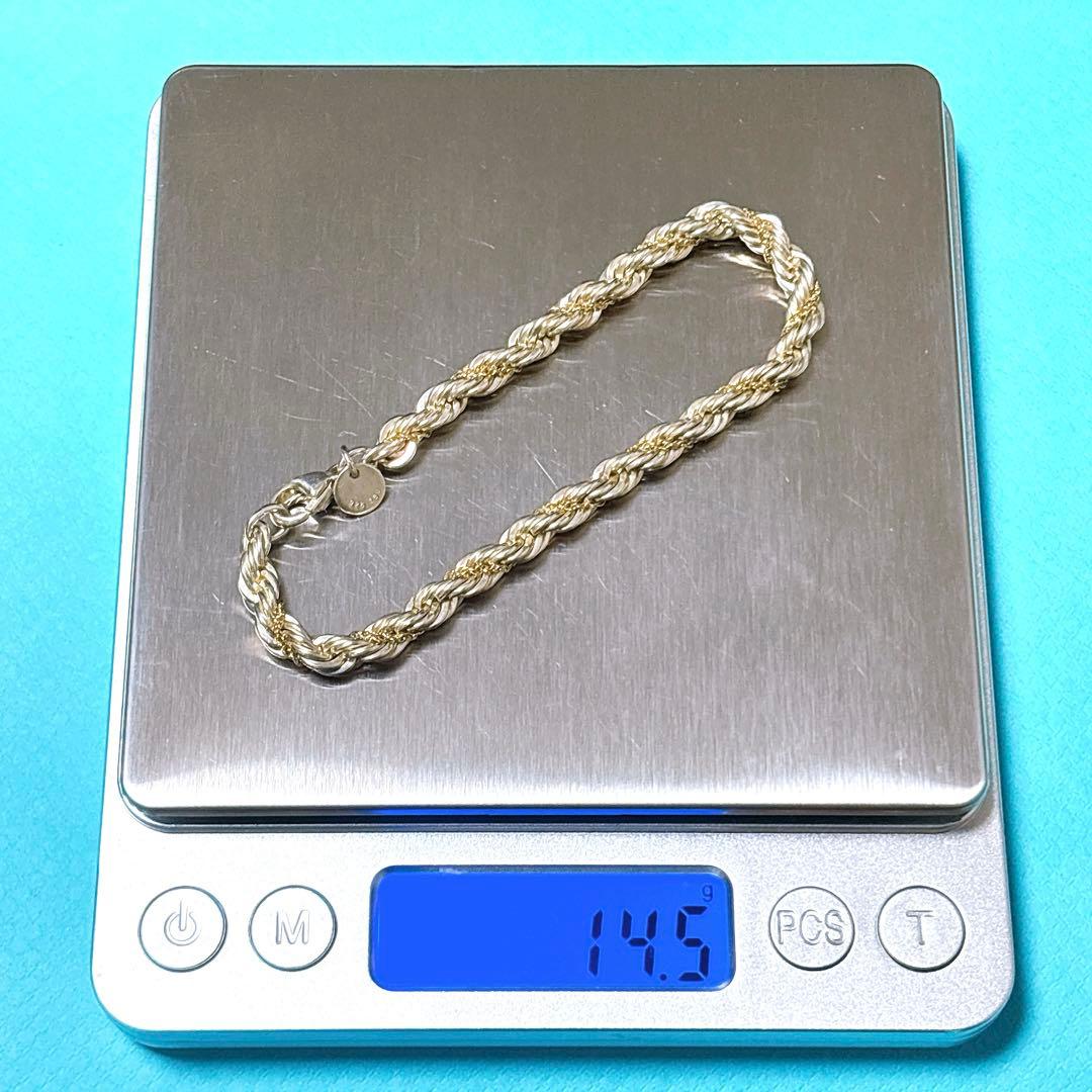 【極美品】18.4cm ティファニー ツイストコンビブレスレット 925/750