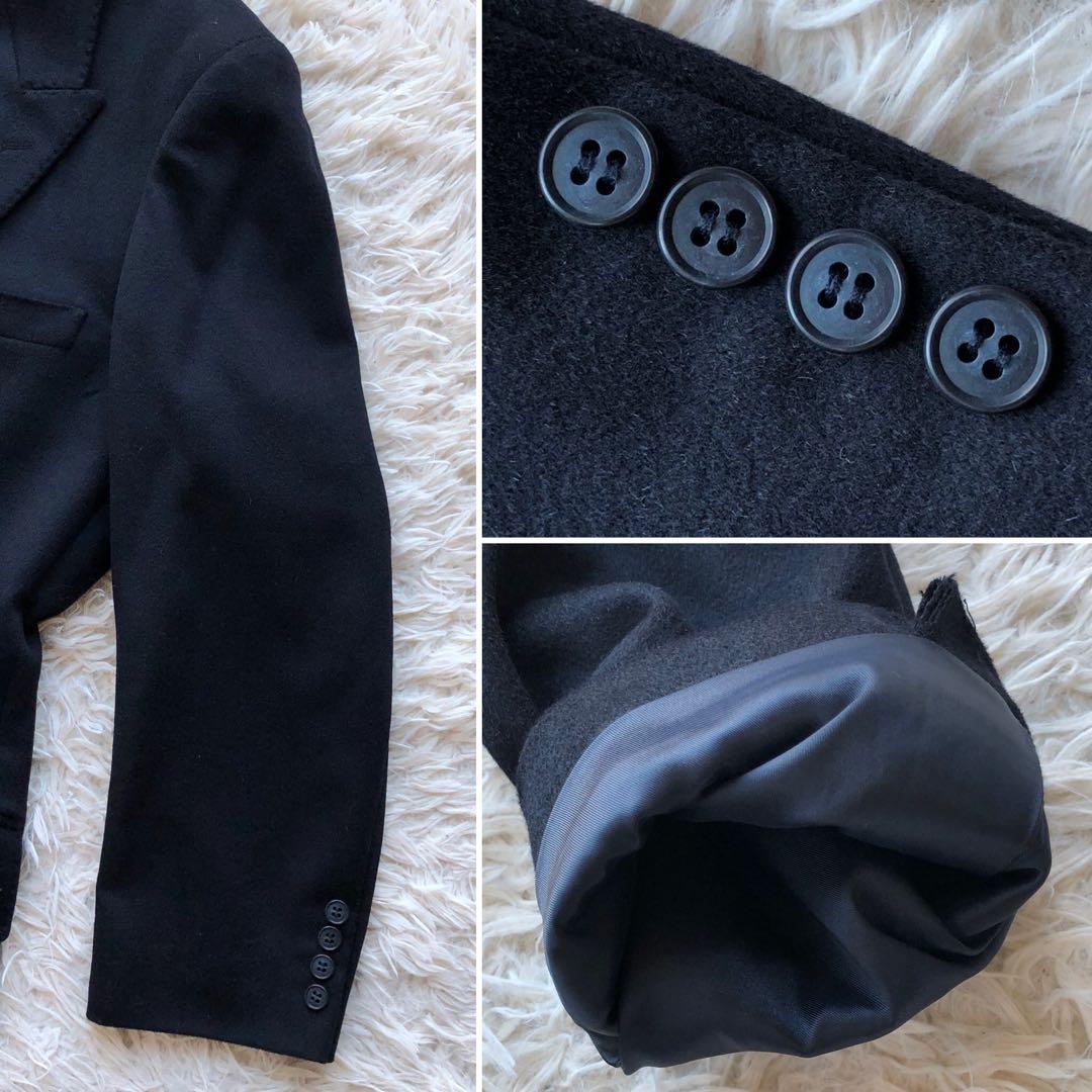 【未使用級 カシミヤ100%】ダブルチェスターコート　ネイビー　Lサイズ マキシ