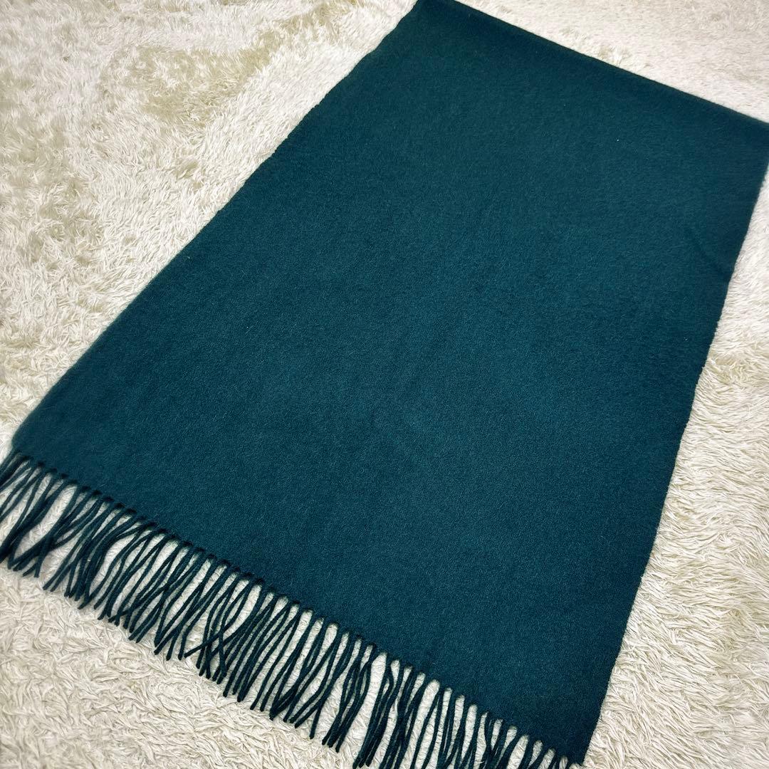 美品✨ポールスミス　カシミヤ100 超大判　マフラー　ストール　グリーン　ロゴ