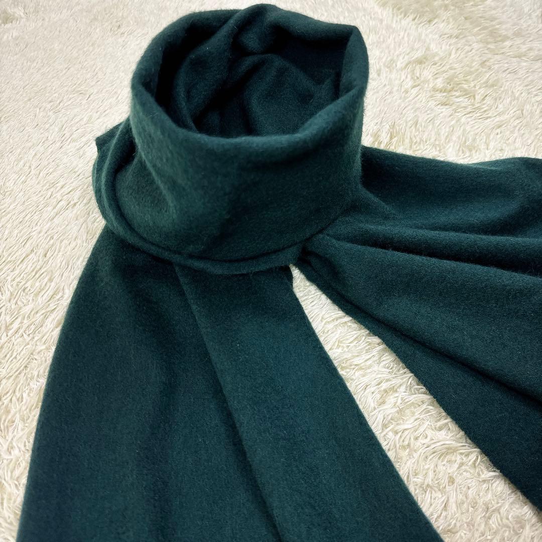 美品✨ポールスミス　カシミヤ100 超大判　マフラー　ストール　グリーン　ロゴ