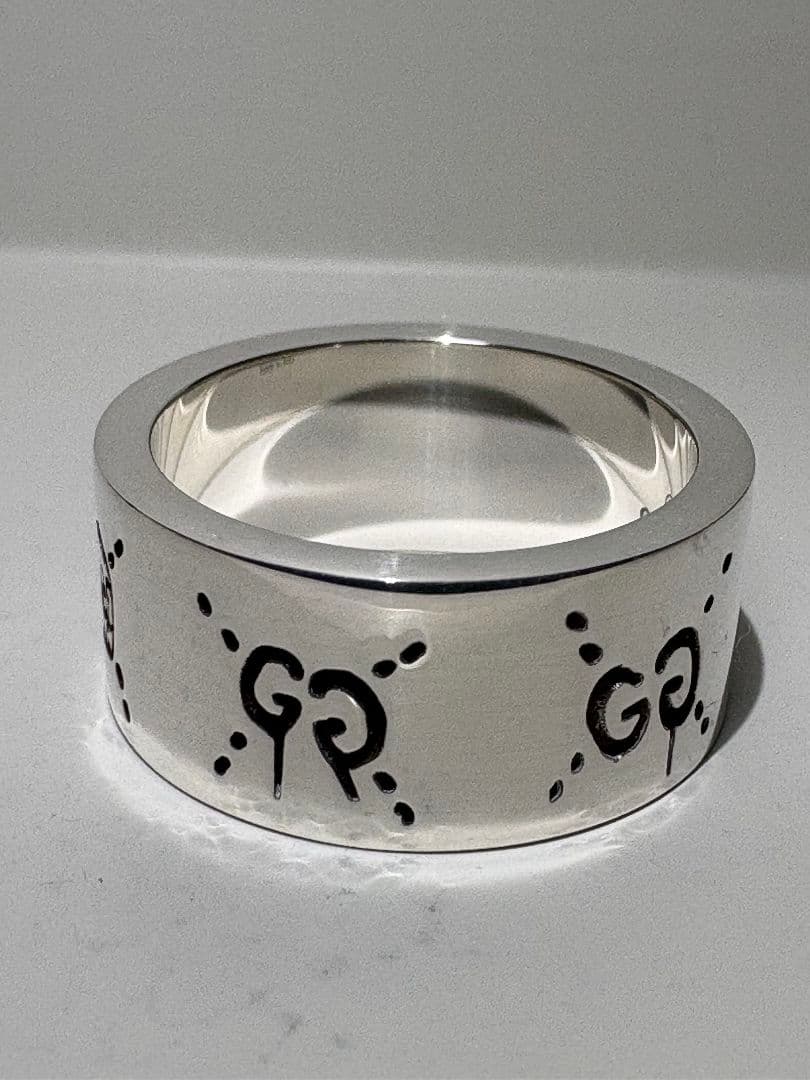 GUCCI ブランデッドG スカル ワイド 刻印サイズ:15号【箱/ポーチ付】