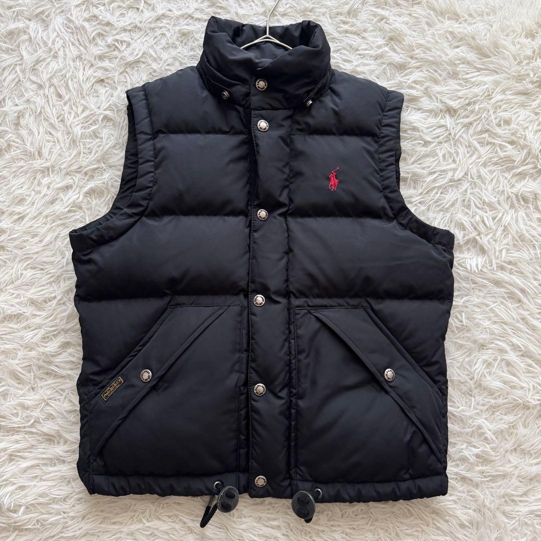 【ポロラルフローレン】ダウンベスト　2way　フード ポニー刺繍 紺　S
