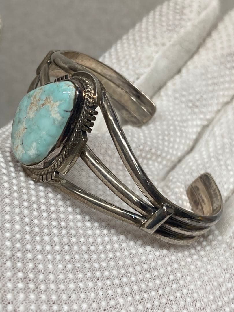 D0104A）希少 ターコイズ silver925 バングル ドライクリーク