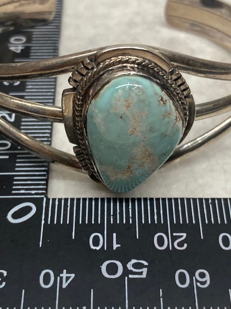 D0104A）希少 ターコイズ silver925 バングル ドライクリーク