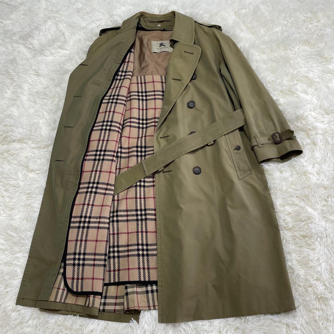 【希少】 バーバリーロンドン トレンチコート ライナー ベルト ダブル 玉虫色
