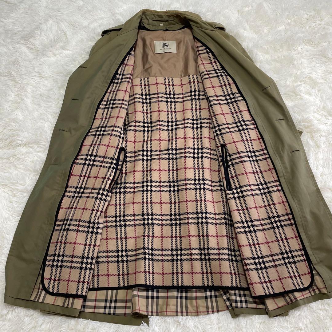 【希少】 バーバリーロンドン トレンチコート ライナー ベルト ダブル 玉虫色