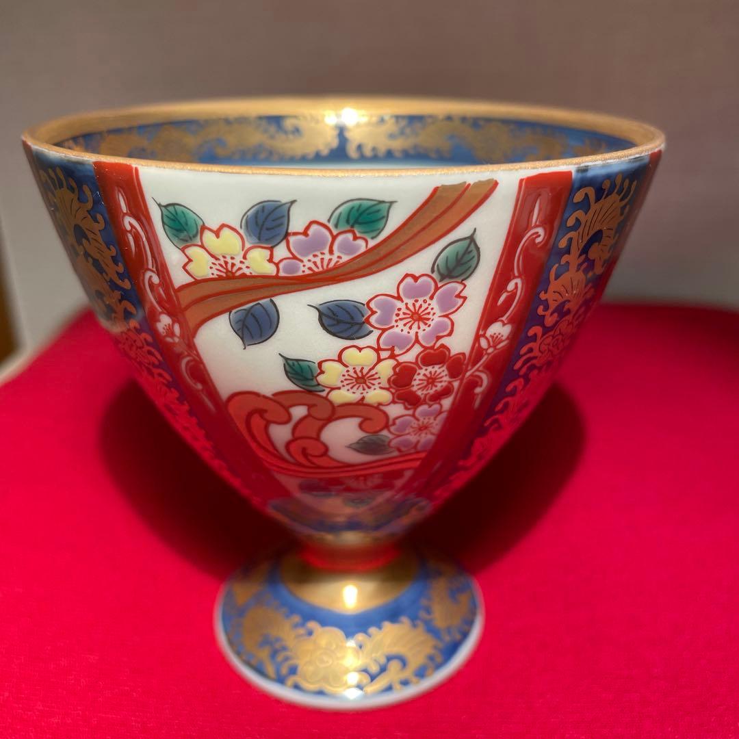 箱有り　林九郎窯 有田焼 古伊万里 染錦 金彩 カップ　 珈琲椀 林九郎作