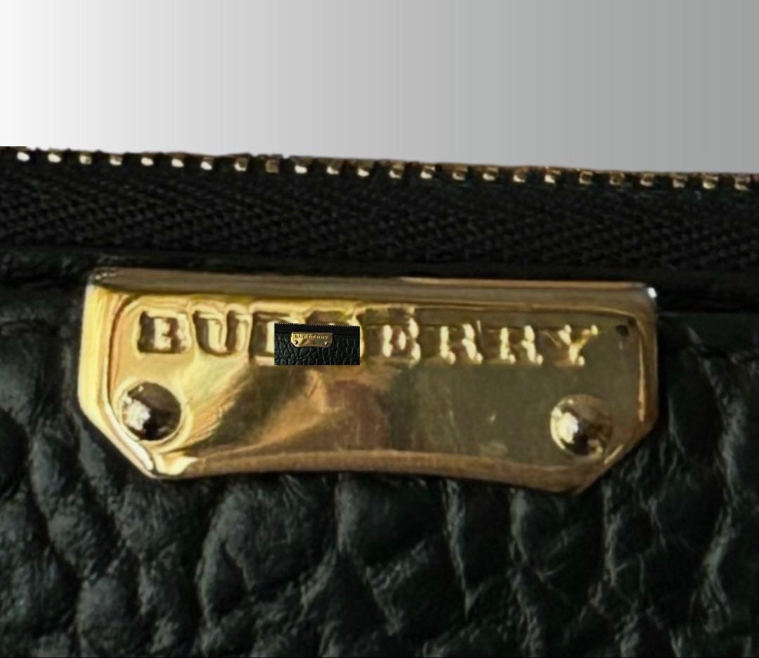 【BURBERRY】美品バーバリー レザー長財布 未使用級　黒L字ファスナー