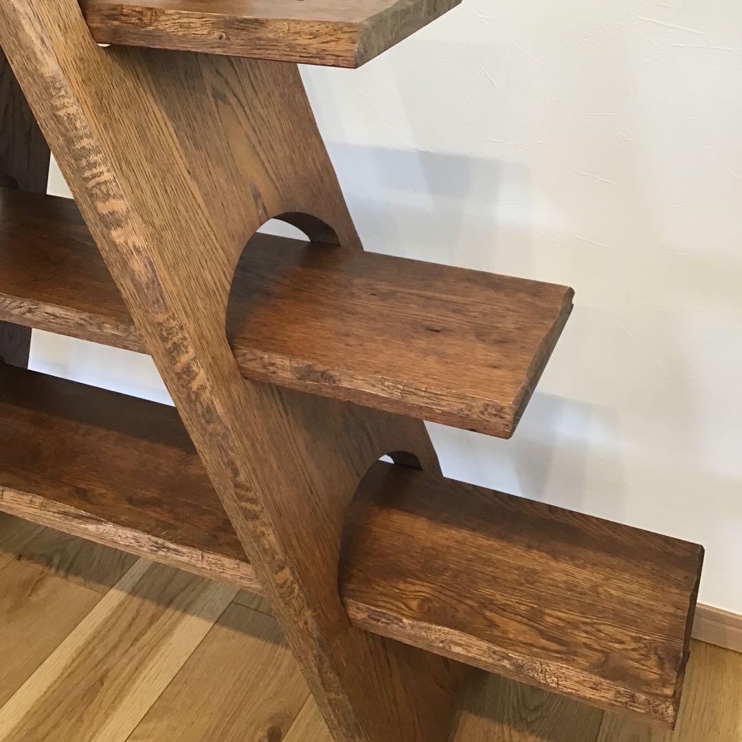 木製三角形ラック 3段 ブラウン