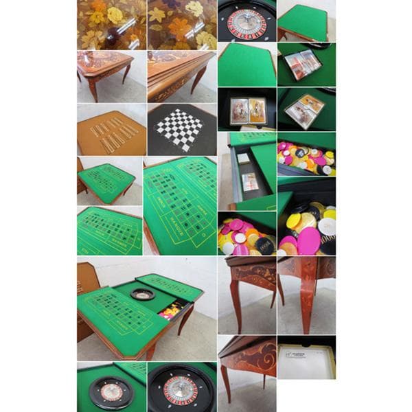 美品■イタリア製■象嵌■ゲームテーブル■カジノテーブル■チェス■バックギャモン■