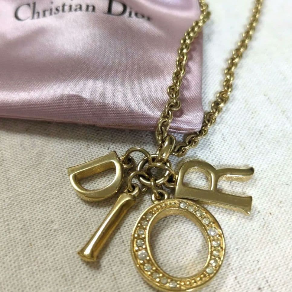 【極美品】Christian Dior ゴールドカラーネックレス
