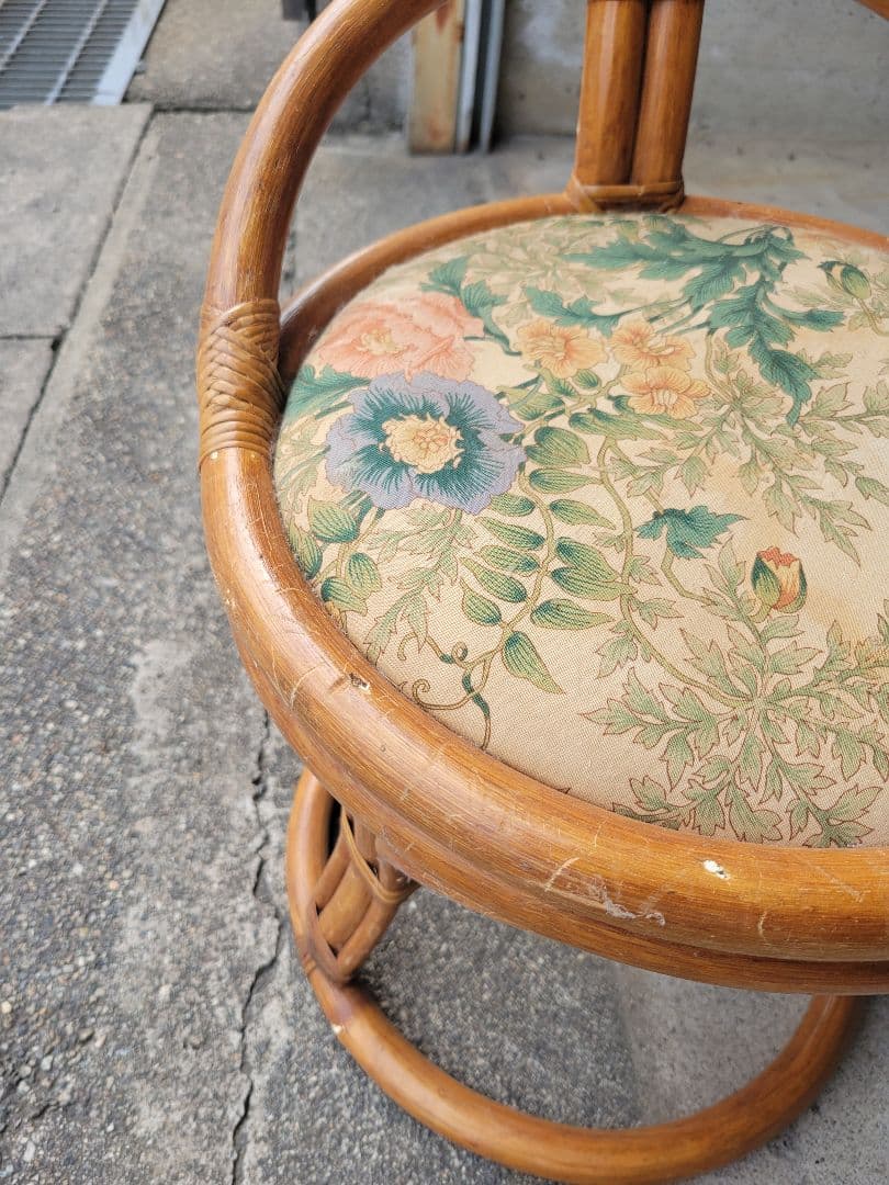 レトロ ラタンドレッサー 鏡台 アンティーク 美品