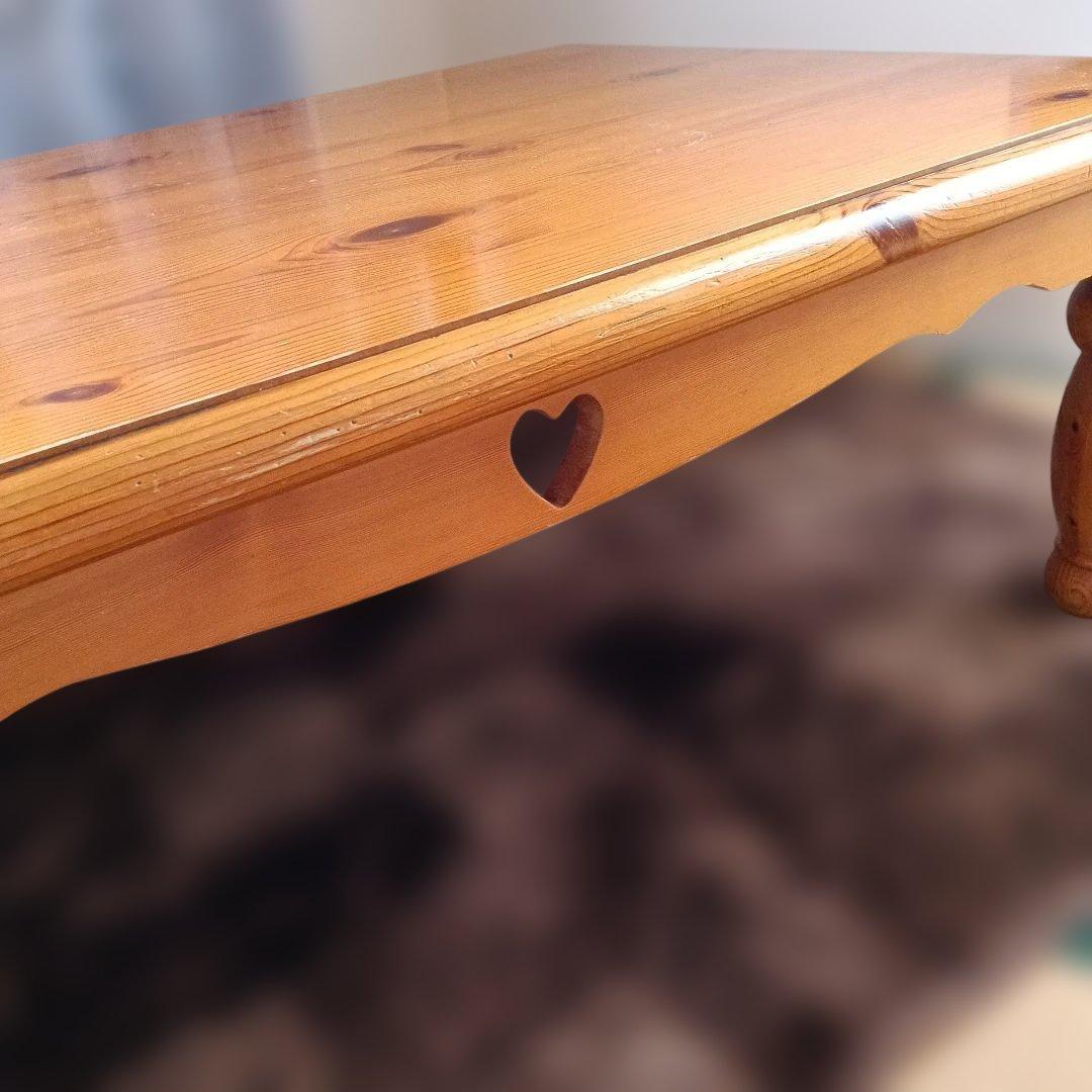 カントリー　コタツテーブル　ハートくり抜き