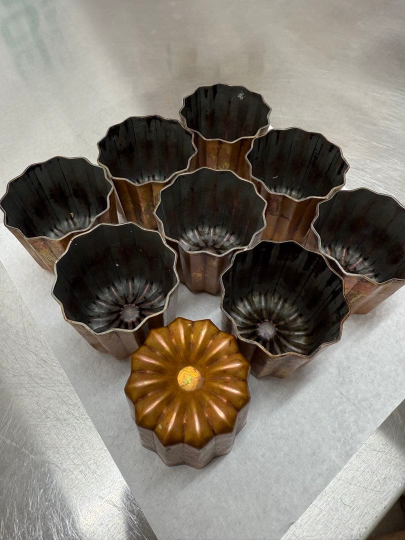 馬嶋屋さん購入品　日本製 銅カヌレ型　大54mm 9個セット